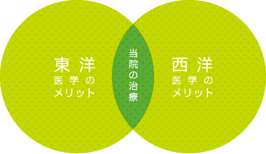 東洋医学のメリット 西洋医学のメリット 当院の治療